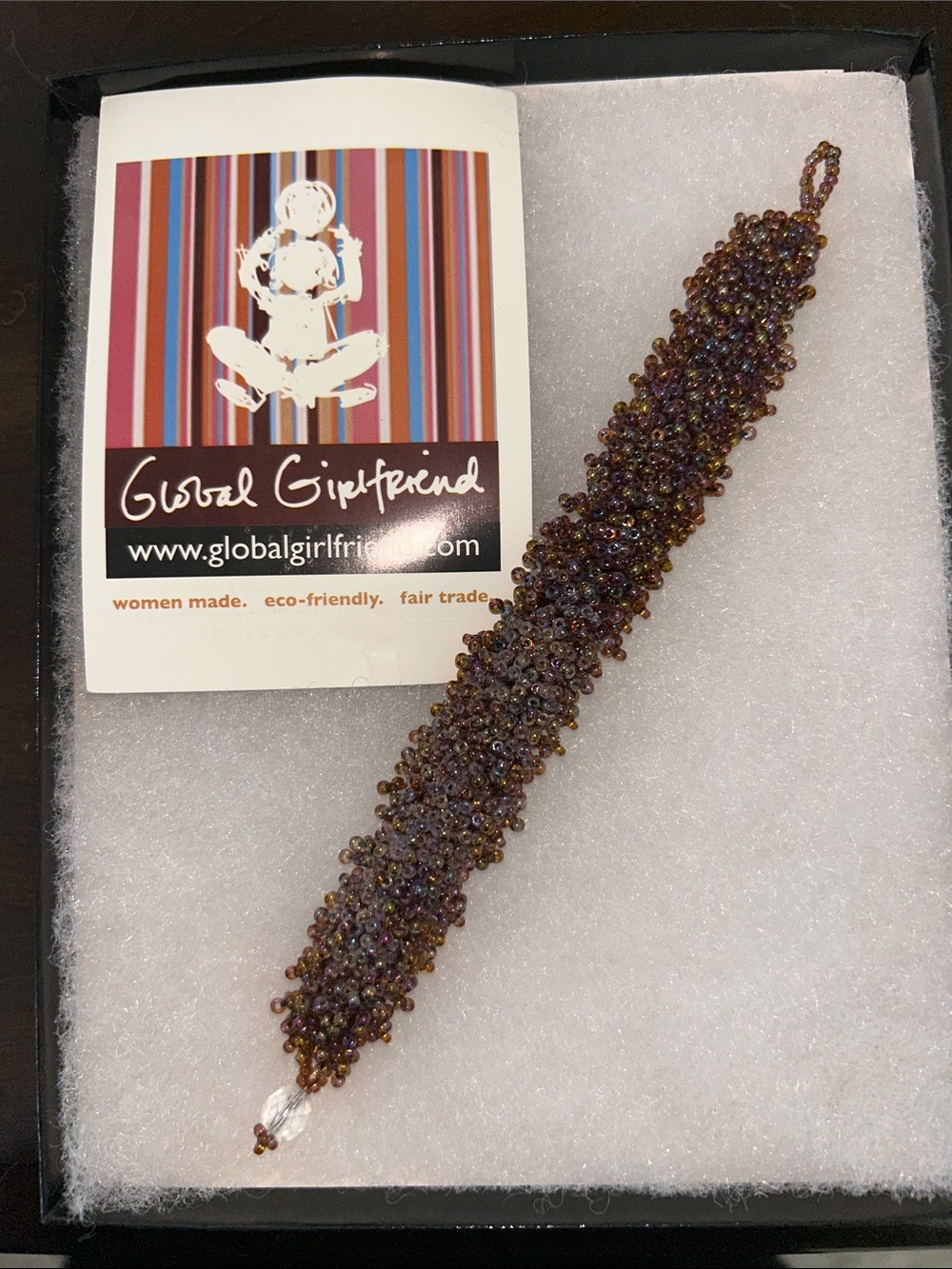 Global Girlfriend Beaded Bracelet in Iridescent Brown